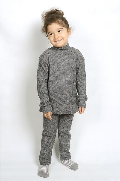 Berat moda Unisex Flexible Corded Children's Set - Half Turtleneck, Winter Bottom and Top Set