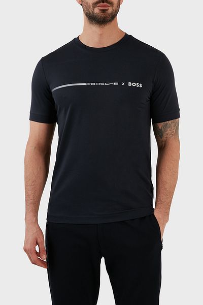 Navy boss t shirt hotsell