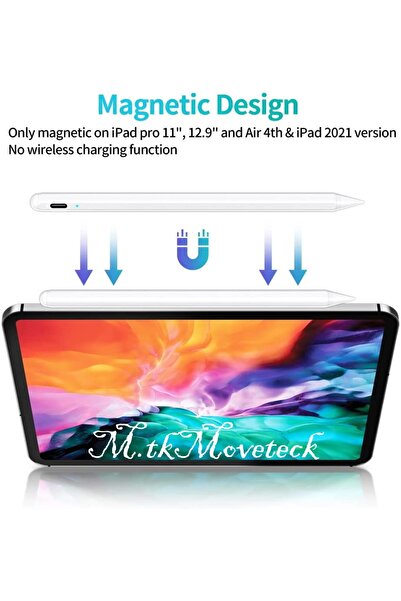 m.tk moveteck Ipad Air 5.nesil Kablosuz Şarj Olabilen Eğime Duyarlı Avuç Içi Red Özellikli 2. Nesil Magnetik Kalem