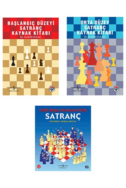 TÜRKİYE İŞ BANKASI KÜLTÜR YAYINLARI Yeni Başlayanlar Için Satranç + Başlangıç Düzeyi Satranç Ders Kitabı + Orta Düzey Satranç Kaynak Kit