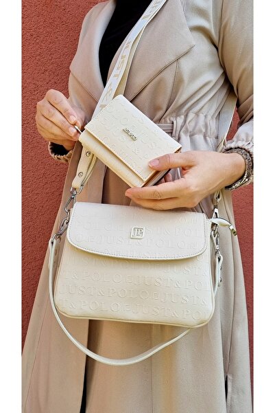 Just Polo مجموعة حقيبة كتف ومحفظة للنساء من Justpolo Stone New Season