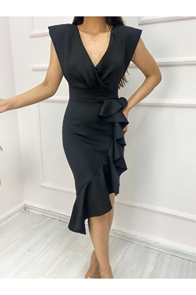 Viyamo Миди рокля от водолазен плат с волани