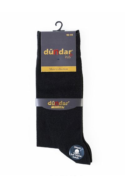 Dündar Men's 12 Pack Cotton Lycra 4 Season Black Socks
