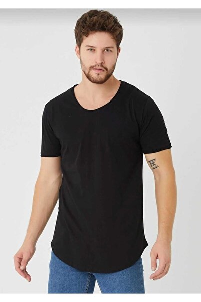 Gençwear Tricou de bază cu guler oval pentru bărbați