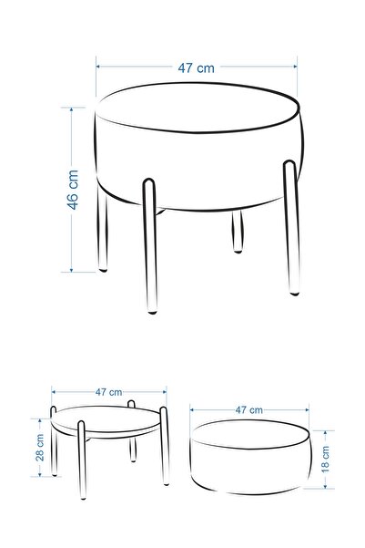 VİLİNZE Otto T1 21 Fonksiyonel Sehpalı Puf