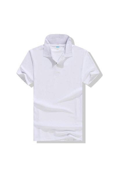Riowela Tricou școlar cu gât polo unisex-tanar Culoare albă