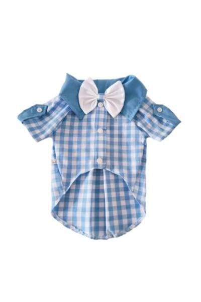 Gobo أزرق أبيض متقلب ربطة عنق الرجال القط الكلب الزي اللباس