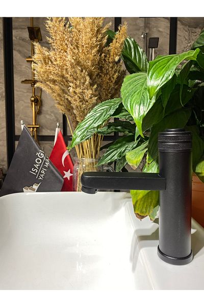 İSAOĞLU YAPI Black Sink Faucet Touch Design Black Sink Faucet Matte Black Faucet