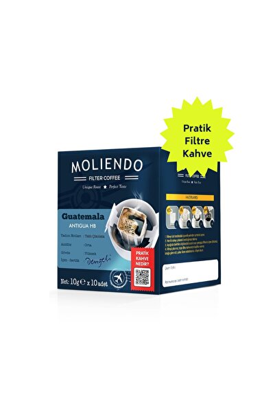 Moliendo Finest Coffee Guatemala Antigua Pratik Filtre Kahve 10x10 g