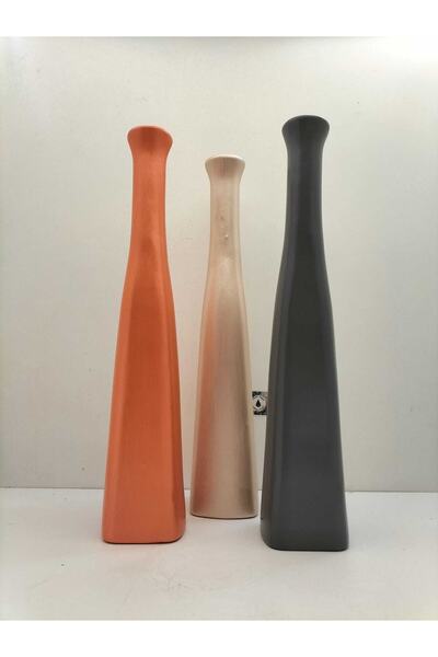Damla Seramik Modern Tasarım Deluxe Bottle Seramik Vazo Set