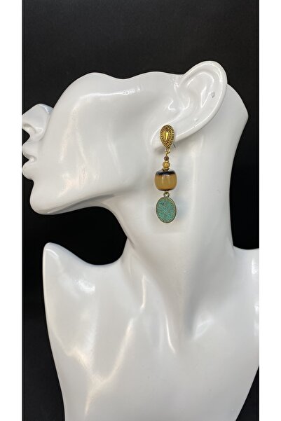 Porsuk Alternatif أقراط نسائية نحاسية أصلية مصنوعة يدويًا