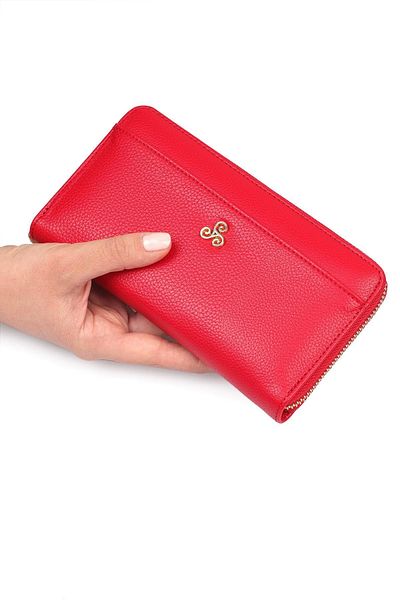 Ysmn Multi-Compartment Women's Wallet & Card Holder with Plenty of Eyelets and Zipper Red Yc100004srl