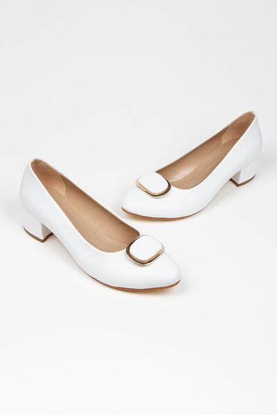 Mitto Women's Buckle Stylish Thick Heeled Casual Shoes