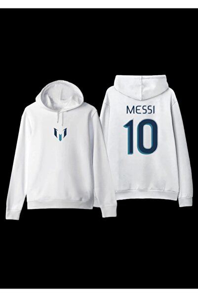 Genel Markalar Lionel Messi 10 Numara Arjantin Forma Tasarım Baskılı Kapşonlu Unisex Hoodie Sweatshirt