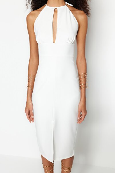 Trendyol Collection Ecru Woven Piping Wedding/Wedding Elegant Evening Dress TPRSS23EL00119