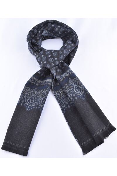 Firstmen 2023-01 Fm قميص قصير منقوش على الوجهين/أسود-أزرق