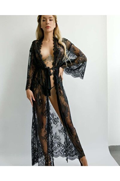 nuriçgiyim Almira Long Čipka kućni ogrtač