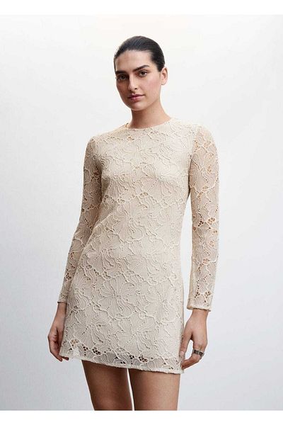 MANGO Woman Lace Short Dress