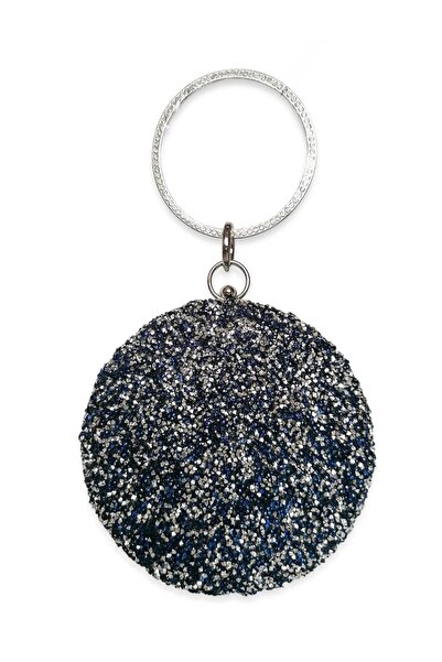 Biçanta حقيبة السهرة الدائرية باللون الأزرق الداكن، حقيبة السهرة للخطوبة والز...