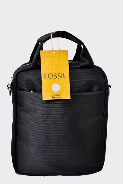 Fossil Men's Hand/cross Black Shoulder Bag