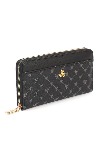 Ysmn Multi-Compartment Women's Wallet with Plenty of Eyelets and Zipper & Card Holder with Logo Yc100004slg