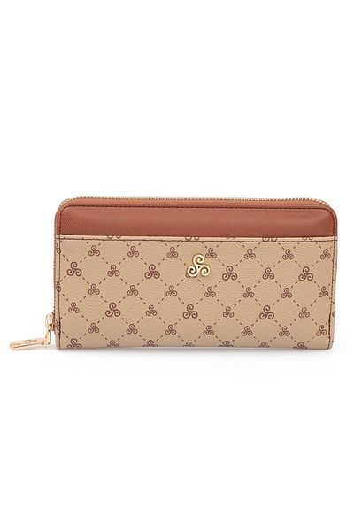 Ysmn Multi-Compartment Women's Wallet with Plenty of Eyelets and Zipper & Card Holder with Logo Yc100004slg