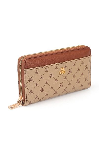 Ysmn Multi-Compartment Women's Wallet with Plenty of Eyelets and Zipper & Card Holder with Logo Yc100004slg