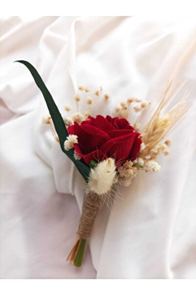 Destina Tasarım Kırmızı Gül Damat Yaka Çiçeği / Kırmızı Gül /damat Yaka / Gül
