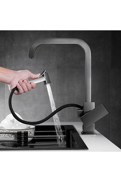 OEM Kitchen Sink Faucet Anthracite Gray Sprinkler New Design