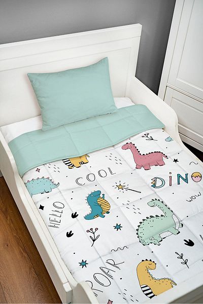 Tuğba Kuğu Baby Quilt Set (95X145 CM) - Iconic Series - Cute Dinosaurs