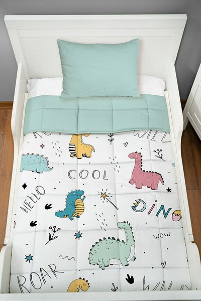 Tuğba Kuğu Baby Quilt Set (95X145 CM) - Iconic Series - Cute Dinosaurs