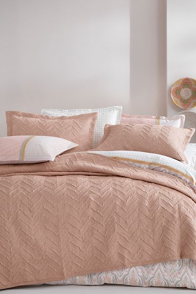 Yataş Curly Single Bedspread Set - Dusty Rose