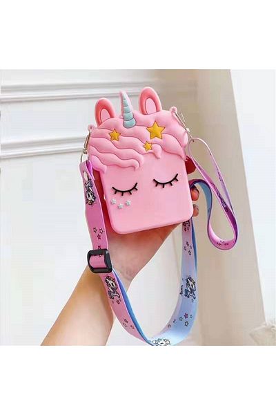 Çılgıntrend Unicorn Design Silicone Shoulder Strap Bag Pink