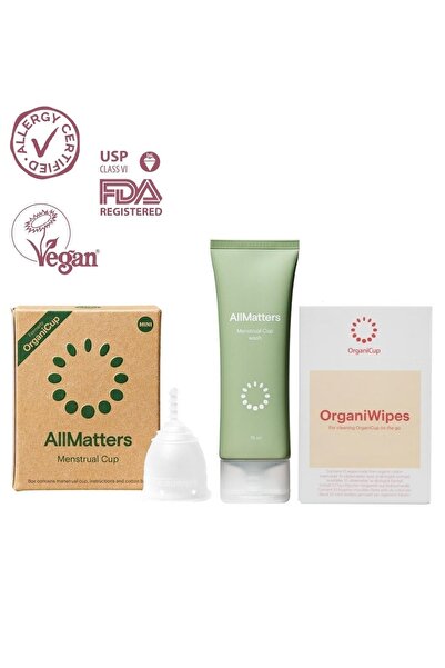 Allmatters Regl Kabı Model Mini, Regl Kabı Temizleme Jeli ve Temizleme Mendil...