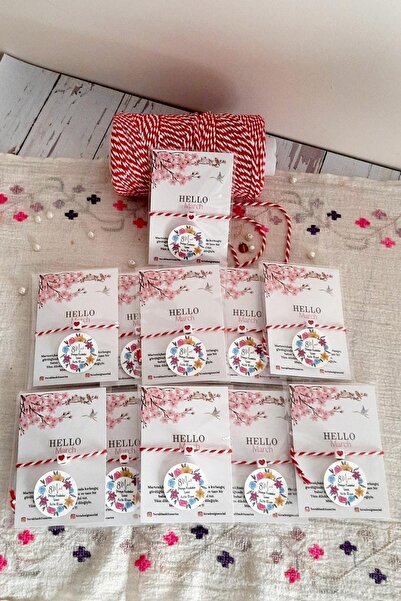 Burak Baskı Tasarım 10'lu Kalpli Marteniçka Bileklik/şans Dilek Bilekliği/ Ma...