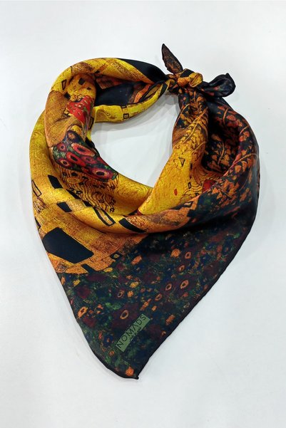 Nomads Felt Silk Bandana| Gustav Klimt The Kiss| Nomads Felt