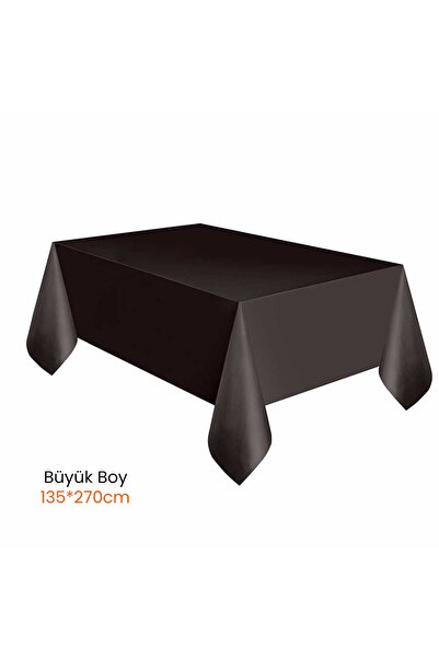 parti pera Plastik Kullan At Büyük Boy Siyah Renk Masa Örtüsü 135*270cm