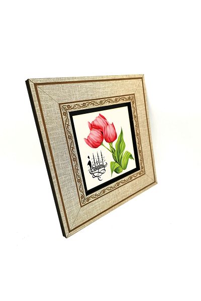 Sadrazam Tablou cu cadru MDF imprimat lalele Istanbul 20cmx20 cm Krt-069