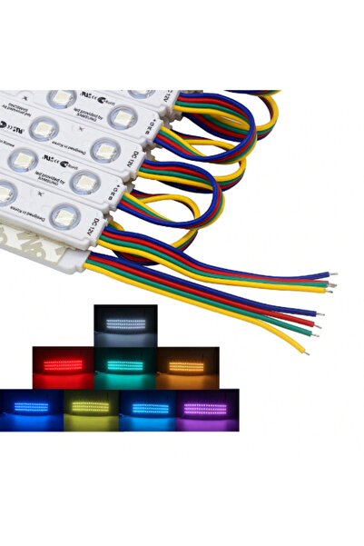 Hazar Led 12 Volt 0.72 Watt 3'lü Rgb Mercekli Modül Led (10 ADET)
