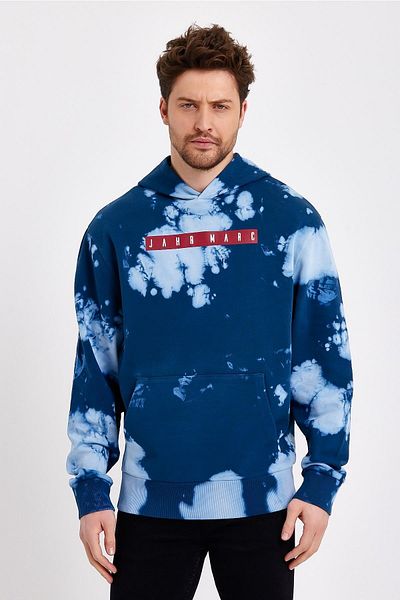 JAHR MARC Φούτερ Oversize Blue Tie Dye Washed