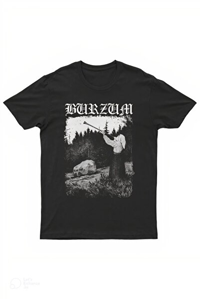 Hunors Sportswear & Company Burzum Unisex Tişört T-shirt Siyah Baskılı Oversi...