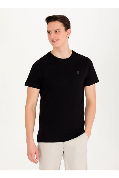 U.S. Polo Assn. Crew Neck Black Men's T-shirt Ts01ıy023