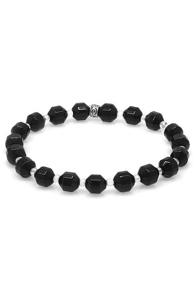 Tesbihane Facet Cut Onyx Natural Stone Men's Bracelet