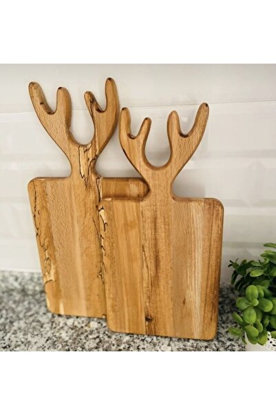 Blueeslife Geyik 2-Piece Cutting Presentation Serving Board 100% Pine Wood