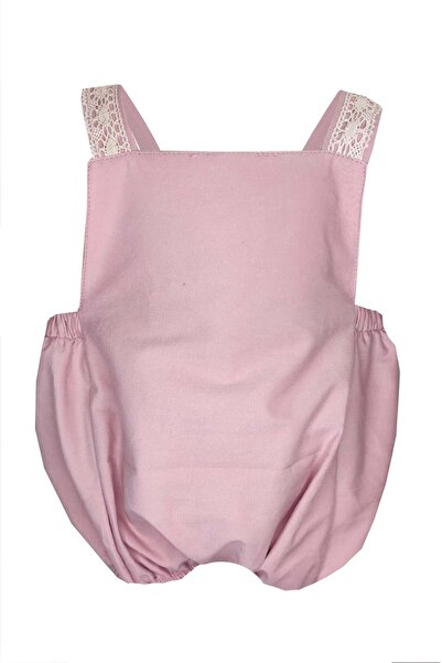 Shecco Babba Kız Bebek Dantel Detaylı Şort Pudra Pembe Tulum 0-3 Yaş Varyantlı