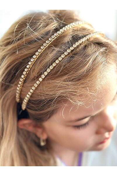 QUEEN AKSESUAR Trend Moda Luxury Crystal Waterway 2 τεμάχια με διπλή σειρά πέ...