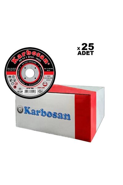 KARBOSAN Ince Kesme Disk Paslanmaz Çelik (ınox) T41 Düz 115x1.0x22.23mm Aa 54...