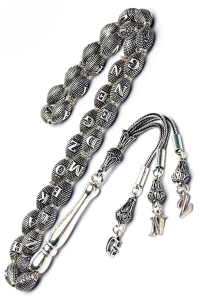 OTTOTESBİH Erkek Hediyelik Harf Püsküllü Gümüş Tesbih, Isimli Tespih