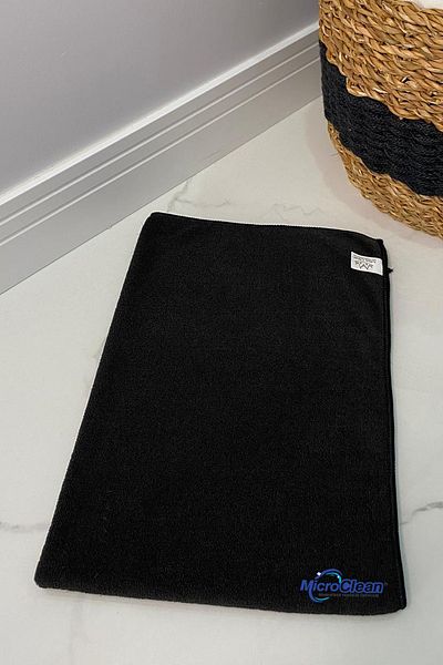Micro Clean Missclean (1 Piece) Large Size Black Microfiber Floor Tile Hardwood Non-Marking Cleaning Cloth 50x70