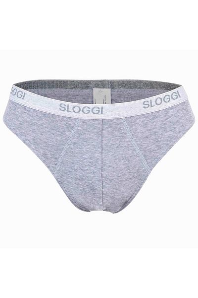 SLOGGI Herren Slips, 2er Pack - Basic Mini, Unterwäsche, Unterhose, Baumwolle, Logo, einfarbig